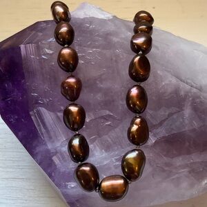 Handmade Chocolate Brown Pearls & 14k Gold Filled Necklace